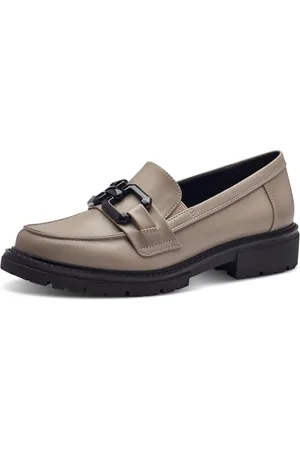 Jana Damen Loafer ohne Absatz Elegant Vegan, Grau , 37 EU