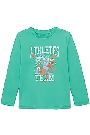 TOM TAILOR Jungen 1037516 Langarmshirt mit Print, 32262-bright Grass Green, 92/98