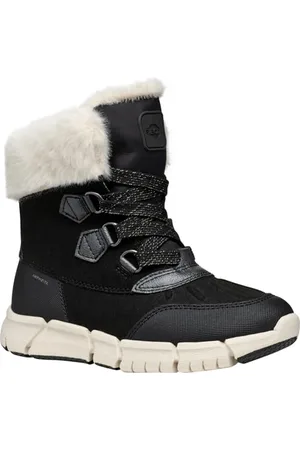 Geox J FLEXYPER Girl B AB Snow Boot, Black/Milk, 28 EU