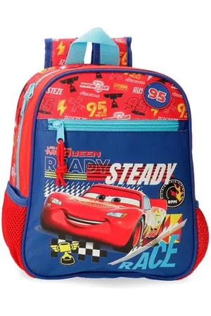 Disney Joumma Cars Lets Race Schulrucksack, aus Polyester, Taschen und Fächer, breite und verstellbare Träger., , Rucksack 28