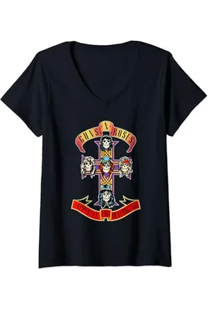 Guns N´Roses Offizielles Kreuz T-Shirt mit V-Ausschnitt