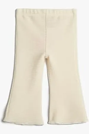 Koton Babygirl Basic Velvet Leggings Flare Leg Elastic Waistband