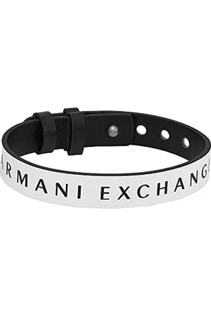 Armani Exchange Armband Für Männer, Länge: 250mm, Breite: 13mm Schwarzes Lederarmband, AXG0107040