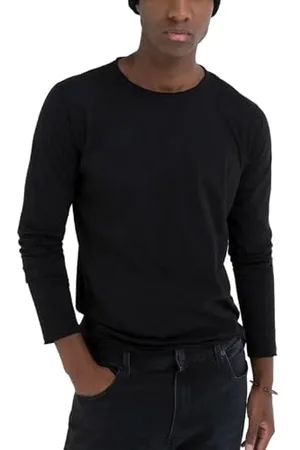 Replay Herren Langarmshirt aus Baumwolle, Schwarz (Black 098), XXL