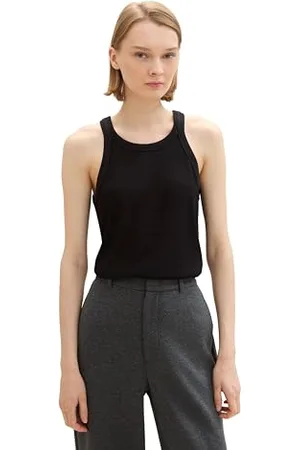 TOM TAILOR Damen Basic Tanktop, deep black, L