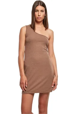 Urban classics Damen TB5972-Ladies Rib One Shoulder Dress Kleid, , 4XL