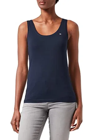 TOM TAILOR Damen Basic Top mit Logo-Stickerei 1032034, 10668 - Sky Captain Blue, 3XL
