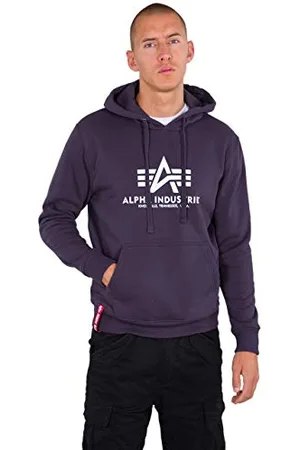 Alpha Industries Herren Basic Hoody Kapuzenpullover, Morado Oscuro, XXS