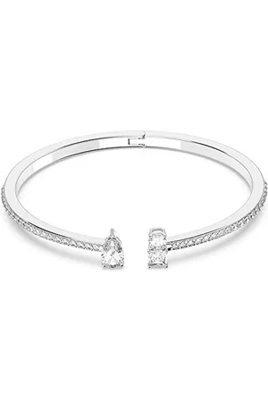 Swarovski Mesmera Armreif, Weiss, Rhodiniert