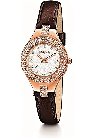Folli Follie Damen Automatik Uhr mit Leder Armband S0356950