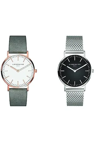 liebeskind Damen Analog Quarz Armbanduhr mit Lederarmband LT-0085-LQ & Damen Analog Quarz Armbanduhr mit Edelstahlarmband LT-0096-MQ