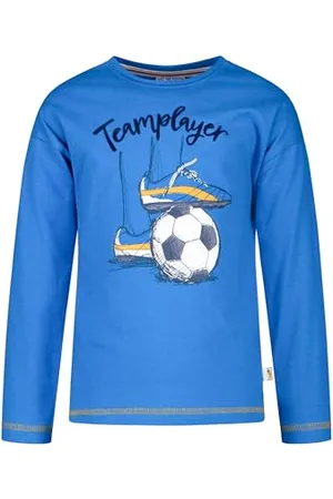 Salt & Pepper Jungen Longsleeve mit Druck und Flockprint Fußball Motiv