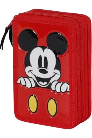 Disney Unisex Kinder 06668 Gefülltes Dreifach-Federmäppchen Red, , Einheitsgröße
