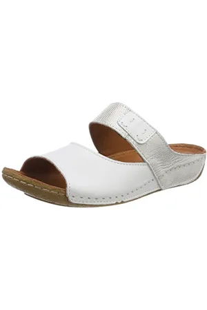 Andrea Conti Damen 0775710 Pantoletten, Weiß (Weiß/Silber)