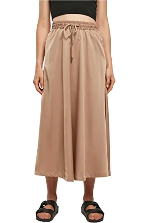 Urban classics Damen Ladies Satin Midi Skirt, , 5XL