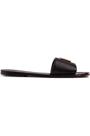 DKNY Damen Sandals Flat Slide, Black, 39.5 EU