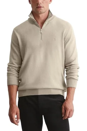 Marc O’ Polo Marc OߴPolo Herren Strickpullover mit Stehkragen Regular Fit, Beige (Dapple Gray), S
