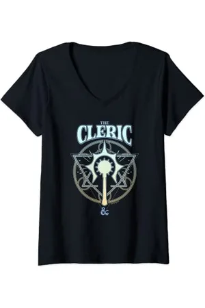 Dungeons & Dragons The Cleric Class Divine Magic Logo T-Shirt mit V-Ausschnitt