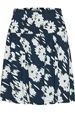 Ichi IHLISA SK7 Damen Rock kurzer Rock Minirock mit Allover-Print Regular-Fit, Größe:M, Farbe: