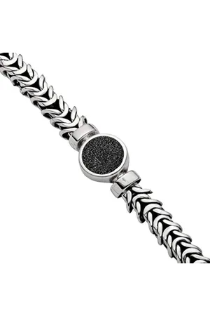 DUR Schmuck massives Damen Armband MEIN STRAND Lavasand, Silber 925/- 17cm A1592