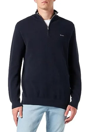 GANT Herren Cotton Pique Halfzip Baumwollpullover MIT KURZEM REIßVERSCHLUSS, , XS