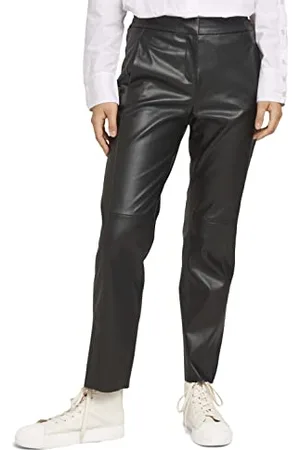 TOM TAILOR Damen 1028775 Loose Fit Hose, 14482-Deep Black, 38W / 28L