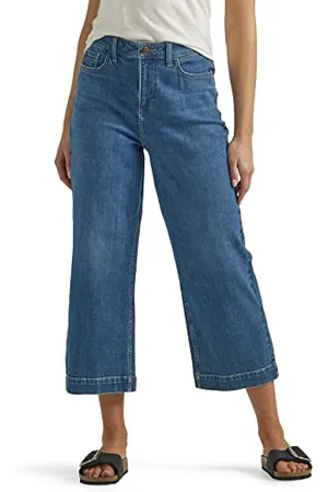 Lee Damen Legendäre Capri hoher Taille und weitem Bein Jeans, , 40