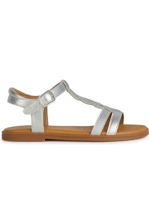 Geox J Karly Girl Sandal, Silver, 27 EU