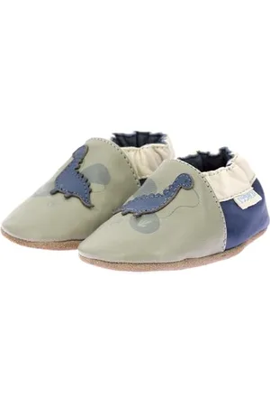 Robeez ODINOSAURUS Babyschuhe, Khaki, Blau, 17/18 EU, , 17/18 EU