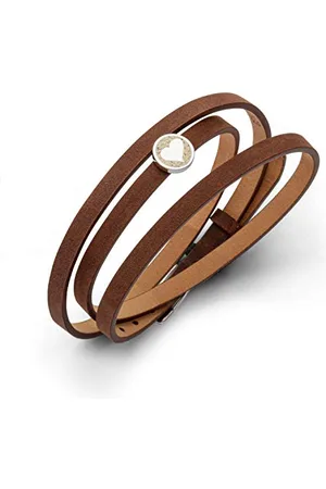 DUR Armband mit Sandelement aus Sterling-Silber und Leder in der Farbe , Maße: 58cm, A1597.HERZ