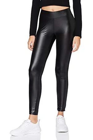 Urban classics Damen TB3715-Ladies Synthetic Leather Leggings, Black, S