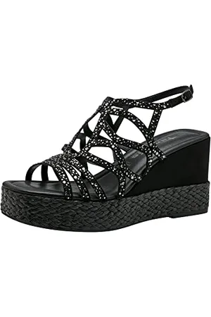 Tamaris Damen 1-1-28042-30 Keilsandale, Black, 37 EU