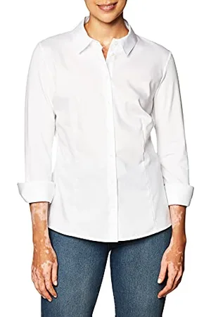 Calvin Klein Damen Strick Combo Bluse mit Kragen, , X-Groß