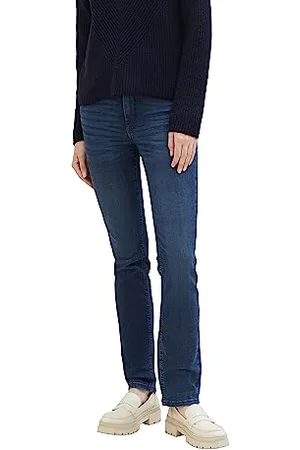 TOM TAILOR Damen 1039847 Kate Straight Fit Jeans, 10282-dark Stone wash Denim, 28/30