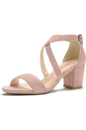 Allegra K Überkreuzte Sandalen mit Knöchelriemen und Blockabsatz für Damen 40