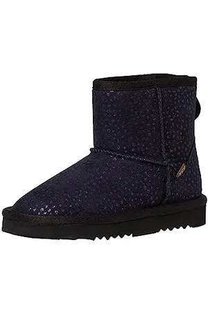 QS by s.Oliver Mädchen Winterstiefeletten ohne Absatz Gefüttert Glitzer Blau , 34