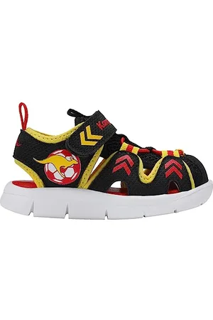 KangaROOS Jungen Unisex Kinder K-Mini Lind EV Sandale, Jet Black/Lemon Chrome, 24 EU