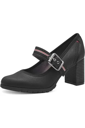 QS by s.Oliver Damen Pumps mit Riemen mit Blockabsatz Bequem, (Black), 40 EU