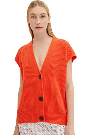 TOM TAILOR Damen 1035291 Pullunder mit Knöpfen, , XL
