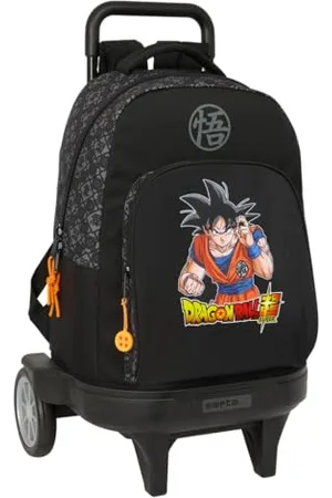 Safta Dragon Ball Combat Großer Rucksack mit Rädern, kompakt, abnehmbar, ideal für Kinder verschiedener Altersgruppen, bequem und vielseitig, Qualität und Widerstandsfähigkeit, 33 x 22 x 45 cm