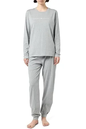 Emporio Armani Damen Iconic Logoband Long Pajamas Pyjama-Set, , S
