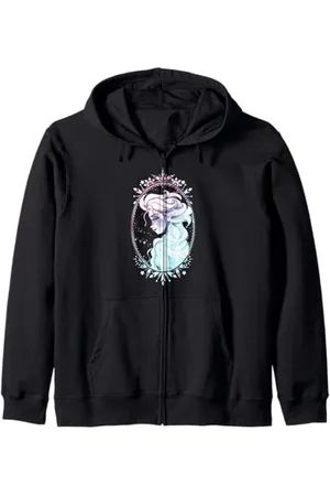 Disney Die Eiskönigin Elsa mit seitlichem Blickfang, gerahmt im Winter Kapuzenjacke