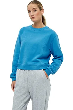 Beyond Now Damen Frankie Gots Crop Sweatshirt GOTS Crop Sweatshirt Casual, Ibiza Blue, XXL