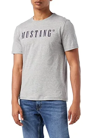 Mustang Herren Style Alex C Logo Tee T-Shirt, mittelgraue Melange, L