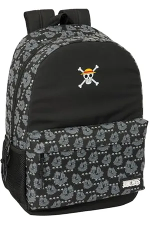 Safta One Piece Pirates Schulrucksack für Kinder, ideal für Kinder verschiedener Altersgruppen, bequem und vielseitig, Qualität und Widerstandsfähigkeit, 30 x 14 x 46 cm, , M, Casual