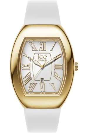 Ice-Watch Ice boliday Dome Metal White Gold - Gold Damenuhr mit Silikonarmband - 024049 (Small)