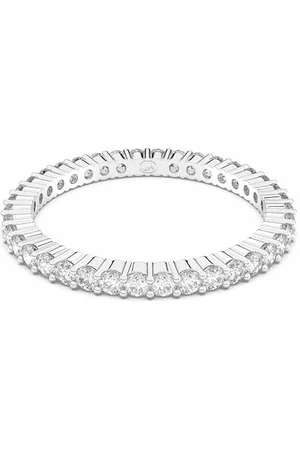 Swarovski Matrix Vittore Ring, Rundschliff, Weiß, Silberfarbenes Finish