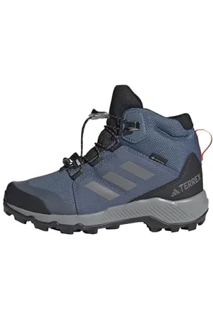 adidas Terrex Mid Gore-TEX Hiking Shoes Kids Wanderschuhe, Wonder Steel/Grey Three/Semi Impact Orange, 28 EU