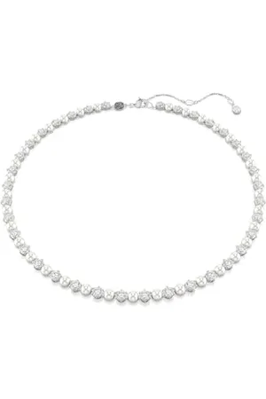 Swarovski Matrix Tennis Halskette, Kristallperle, Rundschliff, , Rhodiniert, Einheitsgröße