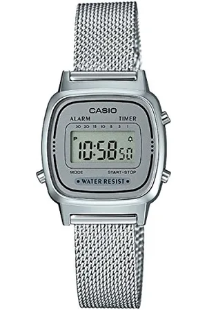 Casio Damen Armbanduhr Digital Quarz massives Edelstahl LA670WEM-7EF